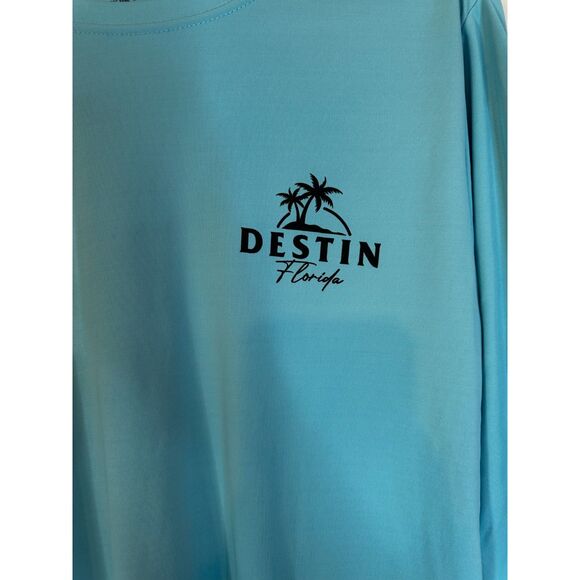 Island Beach Lifestyle Destin Florida Women’s XL Blue UPF 50+ Long Sleeve Shirt - Picture 2 of 5